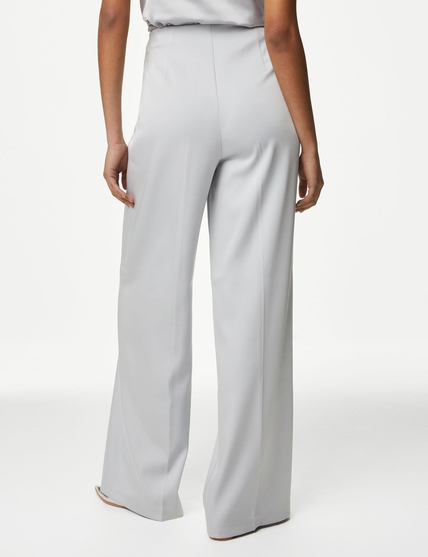 Yüksek Bel Wide Leg Saten Pantolon