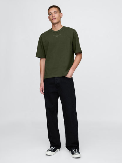 Haki Oversized Athletic Logo T-shirt