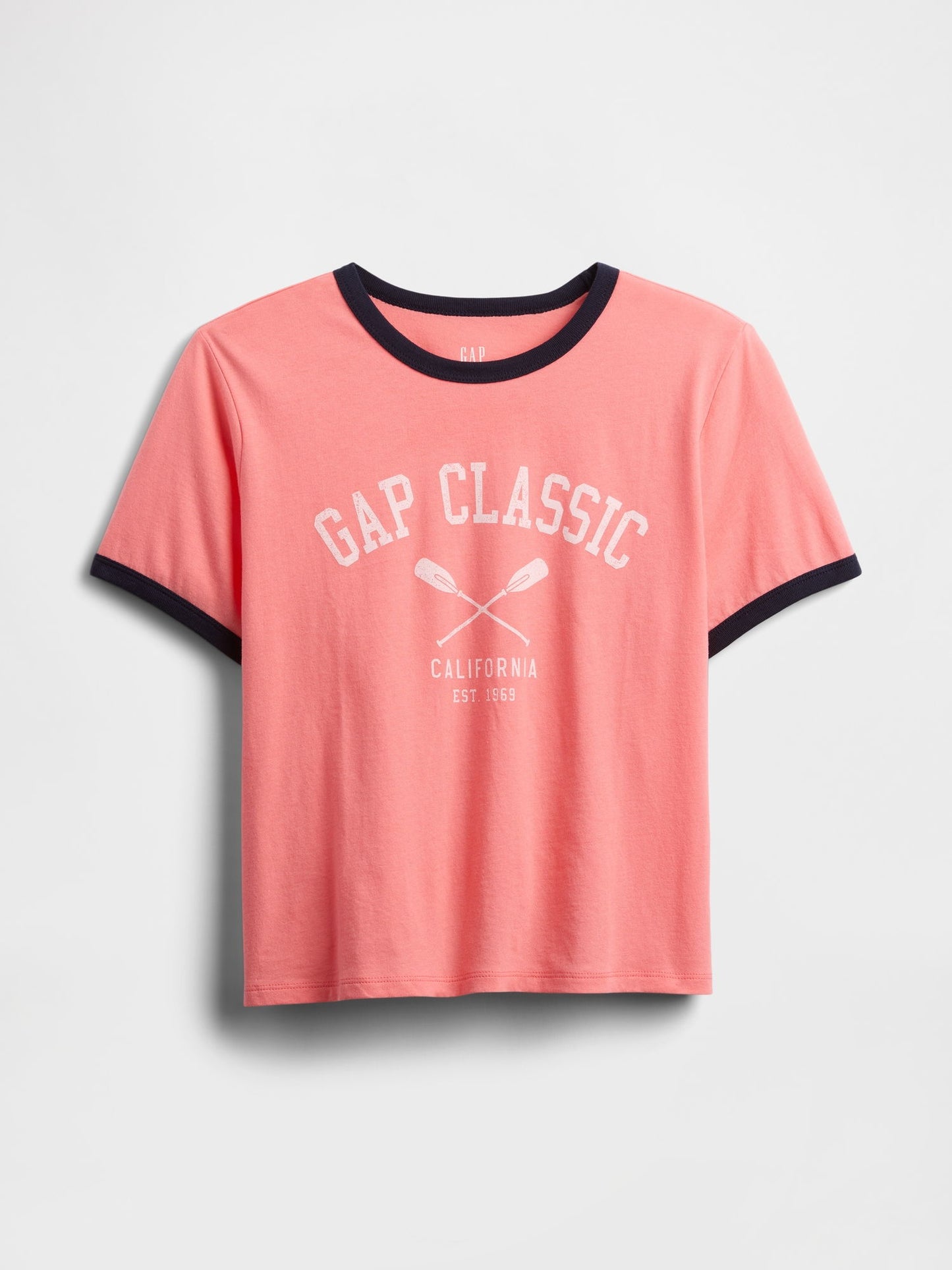 Pembe Gap Logo Grafik Baskılı T-shirt