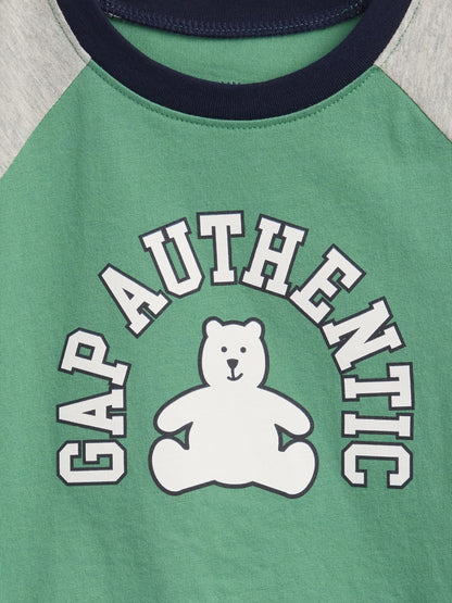 Yeşil Colorblock Brannan Bear Grafik Baskılı T-shirt