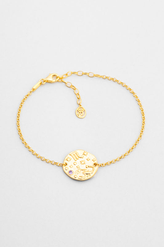 Akrep Burcu 18 Ayar Sarı Altın Kaplama 20 Cm Gümüş Bileklik 07310278944