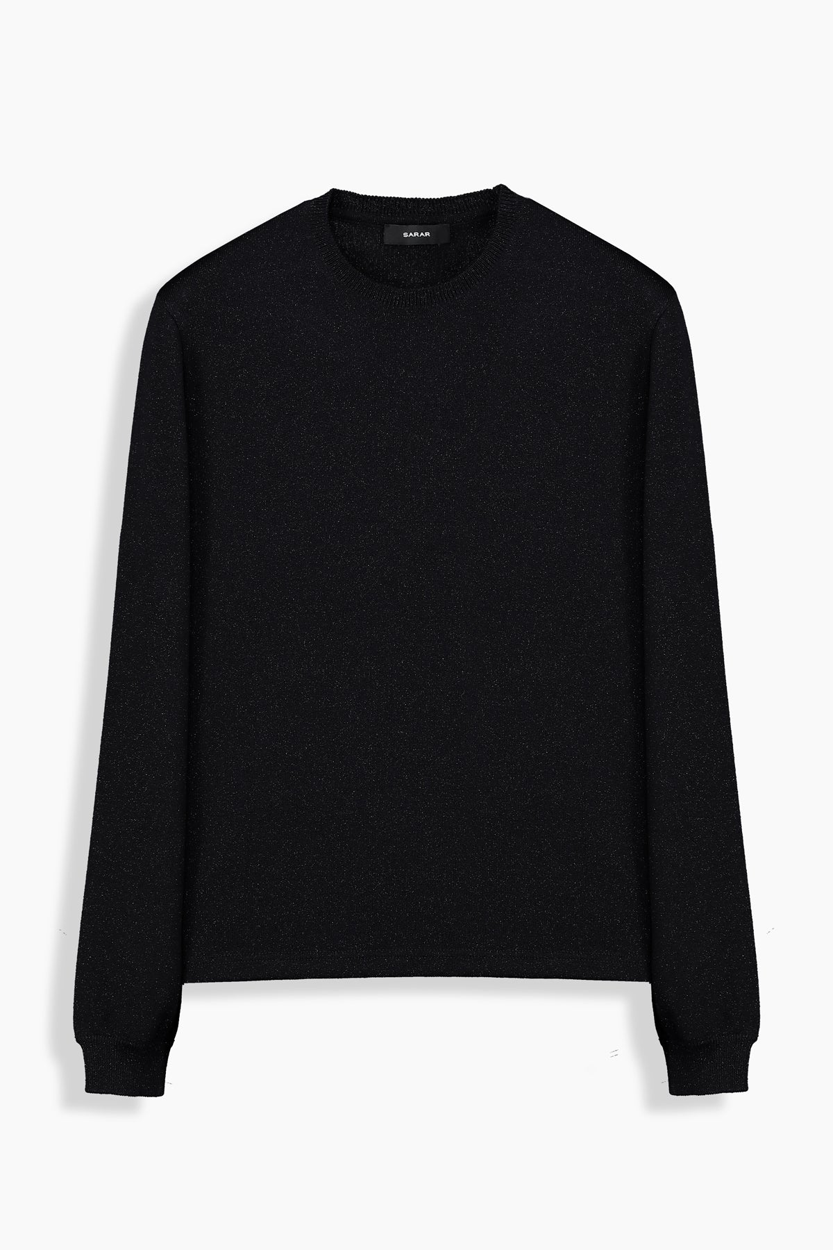 Alsua Bisiklet Yaka Simli Siyah Triko