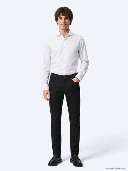 Antrasit Dokuma Regular Fit Spor Pantolon