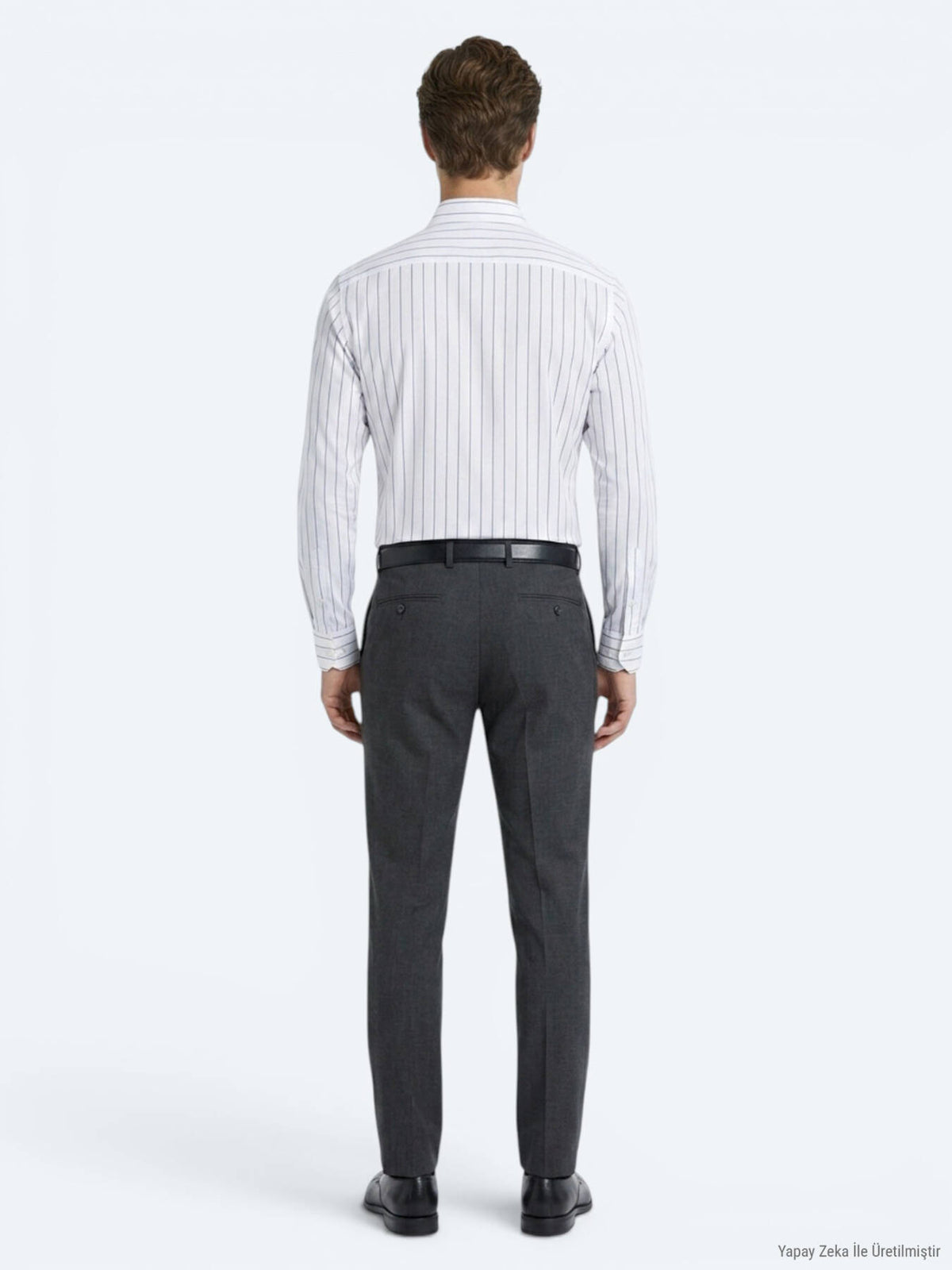 Antrasit Dokuma Slim Fit Klasik Yün Karışımlı Pantolon
