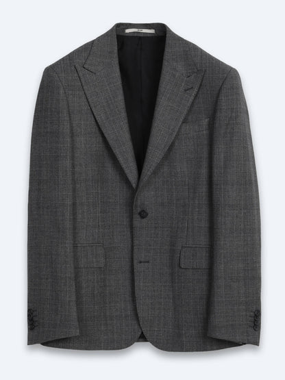 Antrasit Kareli Modern Fit Yün Karışımlı Takım Elbise