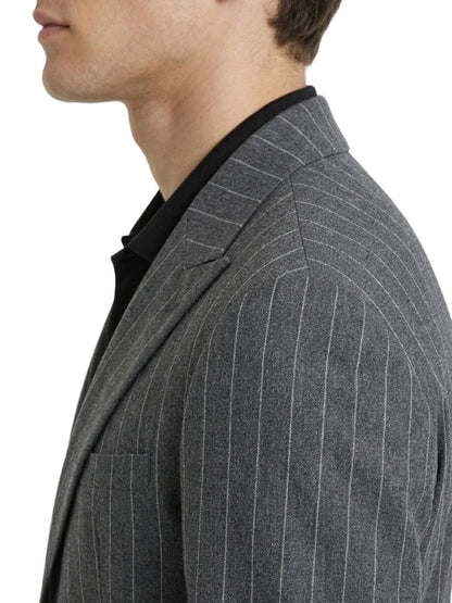 Antrasit Modern Fit Keten Karışımlı Ceket