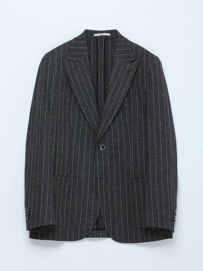 Antrasit Modern Fit Keten Karışımlı Ceket