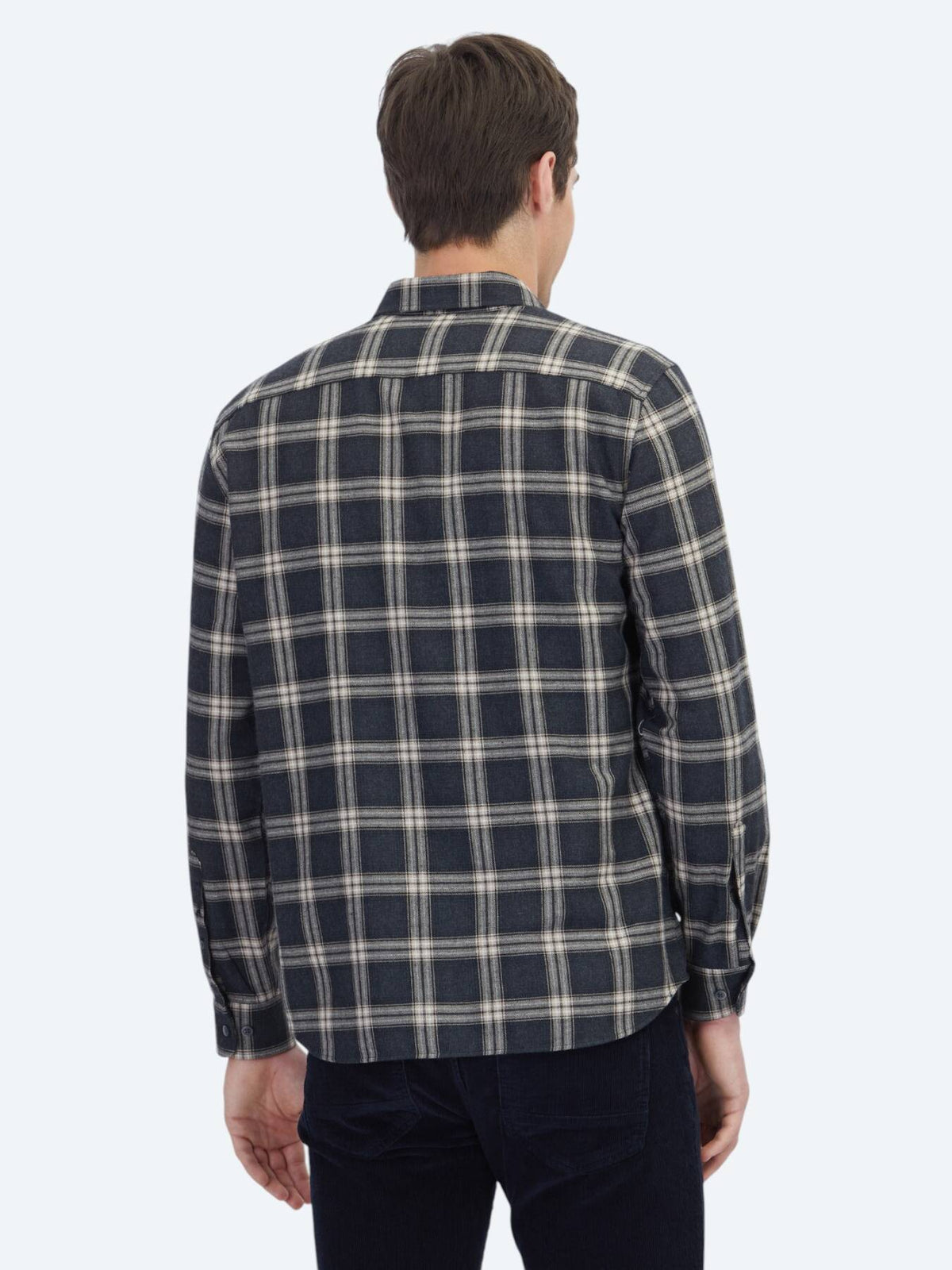 Antrasit Regular Fit Uzun Dokuma Casual Pamuk Karışımlı Gömlek