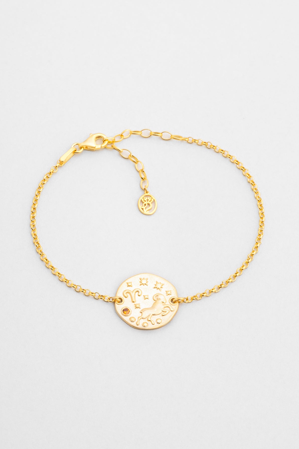 Koç Burcu 18 Ayar Sarı Altın Kaplama 20 Cm Gümüş Bileklik 07310200944