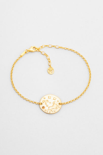 Koç Burcu 18 Ayar Sarı Altın Kaplama 20 Cm Gümüş Bileklik 07310200944