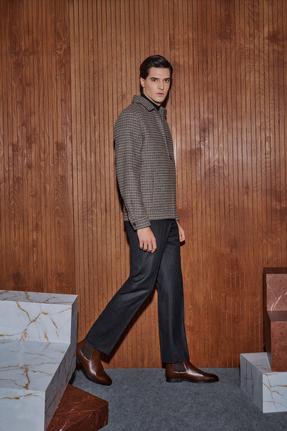 Arta Ekose Desenli Kahverengi Mont