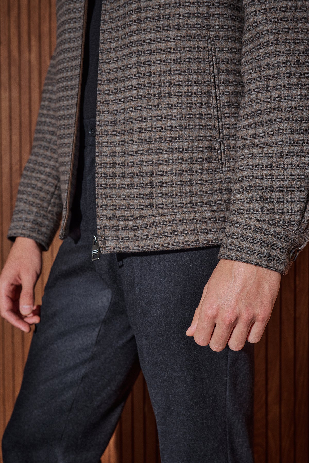 Arta Ekose Desenli Kahverengi Mont