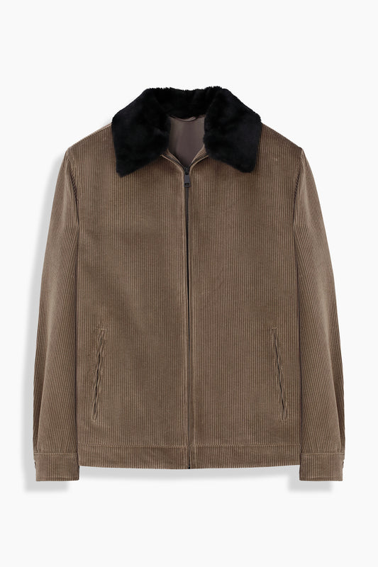 Arta Fitilli Kadife Desenli Kahverengi Mont