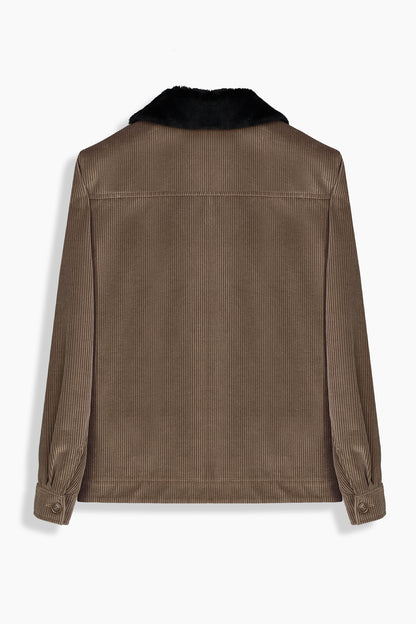 Arta Fitilli Kadife Desenli Kahverengi Mont