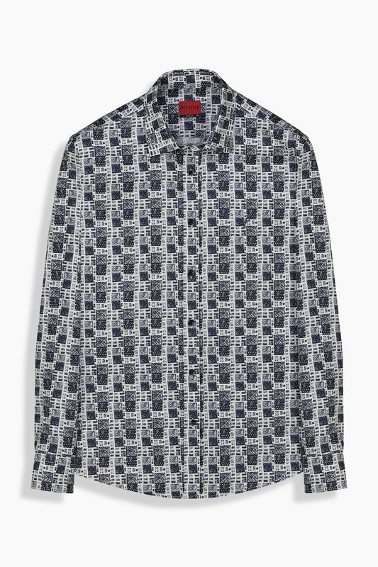 Artos Pamuklu Lacivert Desenli Gömlek