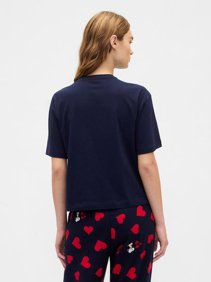 Lacivert Peanuts Boxy Gap Logo T-shirt