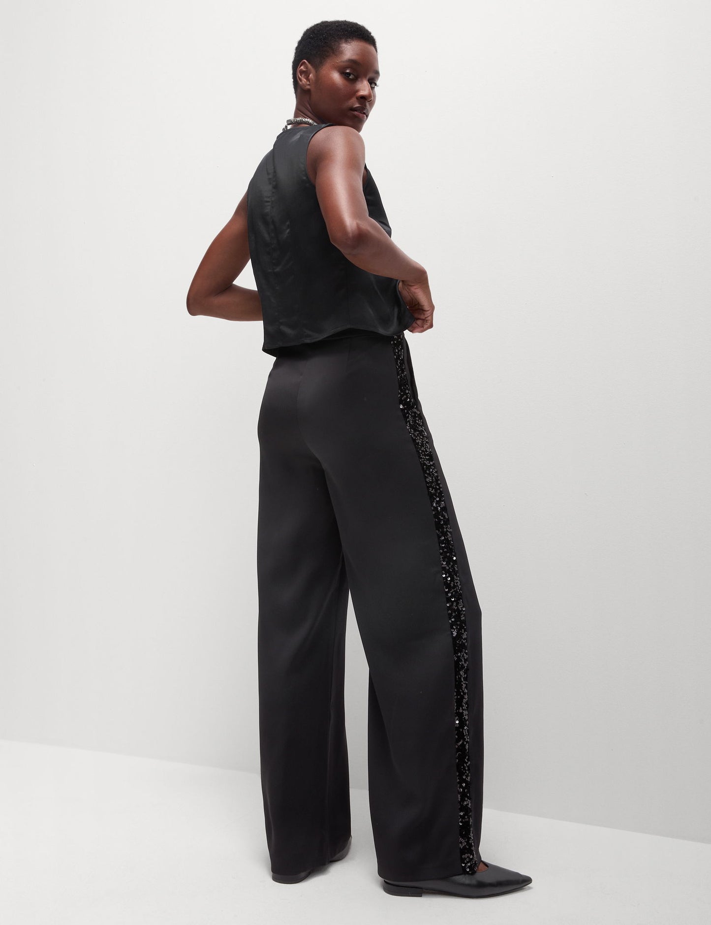 Işlemeli Wide Leg Pantolon