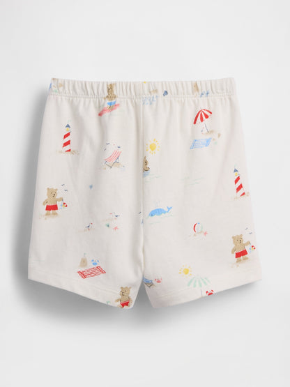 Kırık Beyaz First Favorites Organik Pamuk Beach Bear Şort