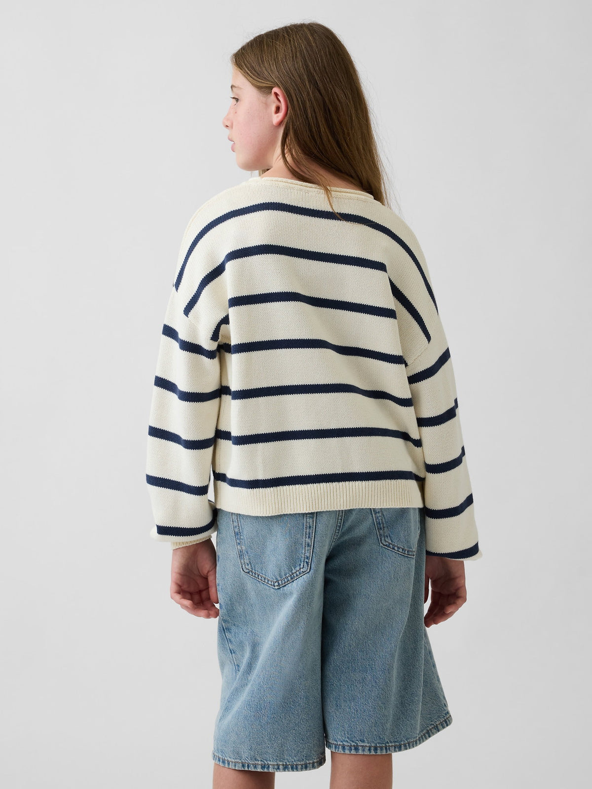 Krem %100 Pamuk Oversized Rollneck Kazak