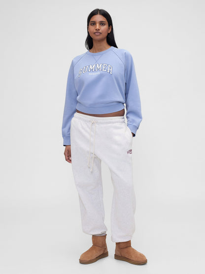 Açık Mavi Gap × Summer Fridays Oversized Raglan Logo Sweatshirt