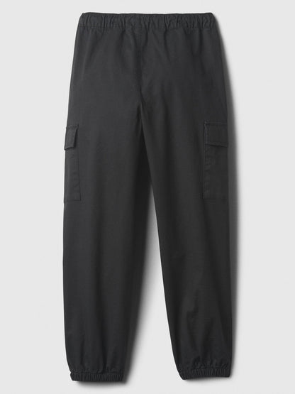 Siyah Twill Kargo Jogger Pantolon