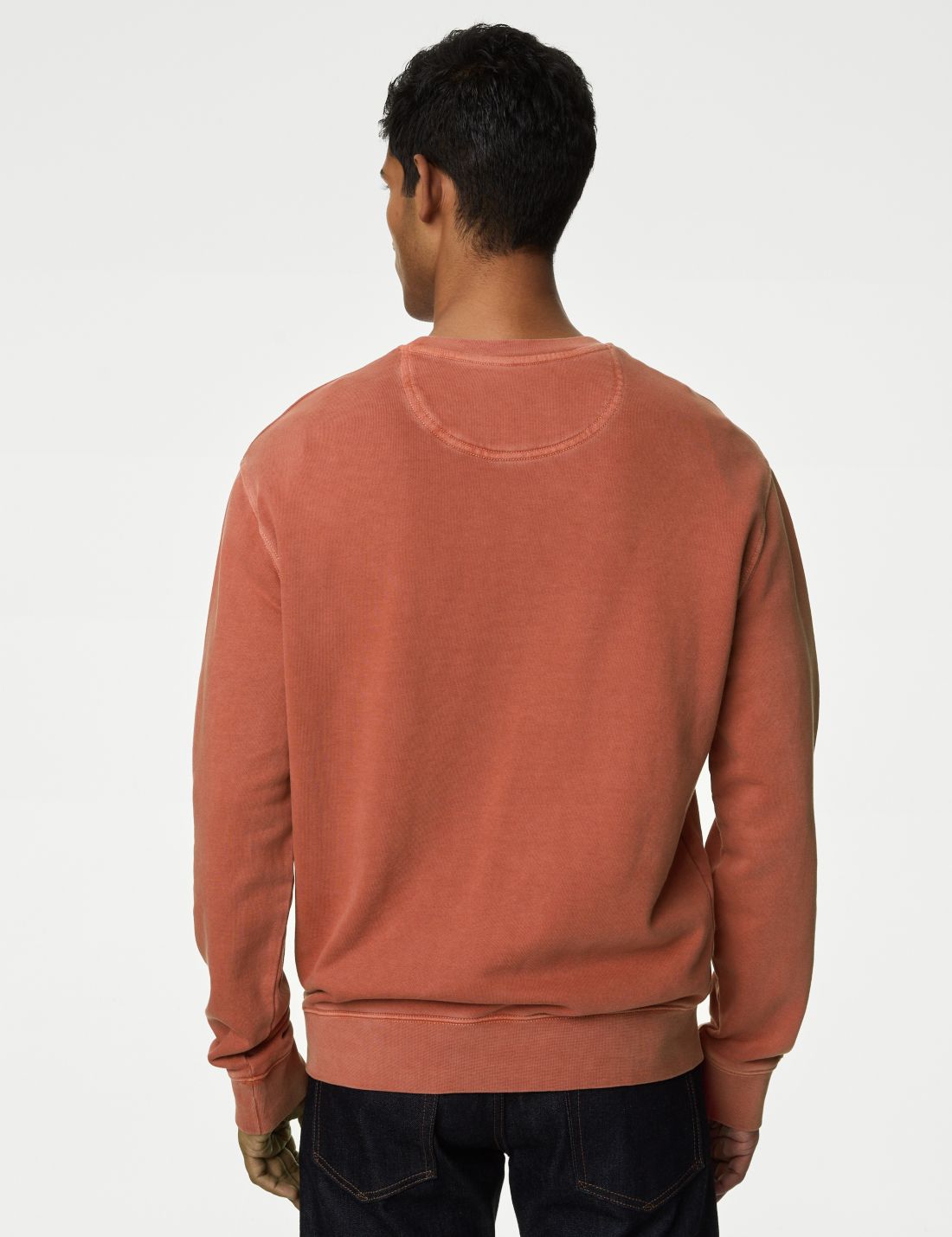 Saf Pamuklu Yuvarlak Yaka Sweatshirt