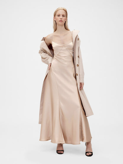 Bej Gapstudio Saten Slip Elbise