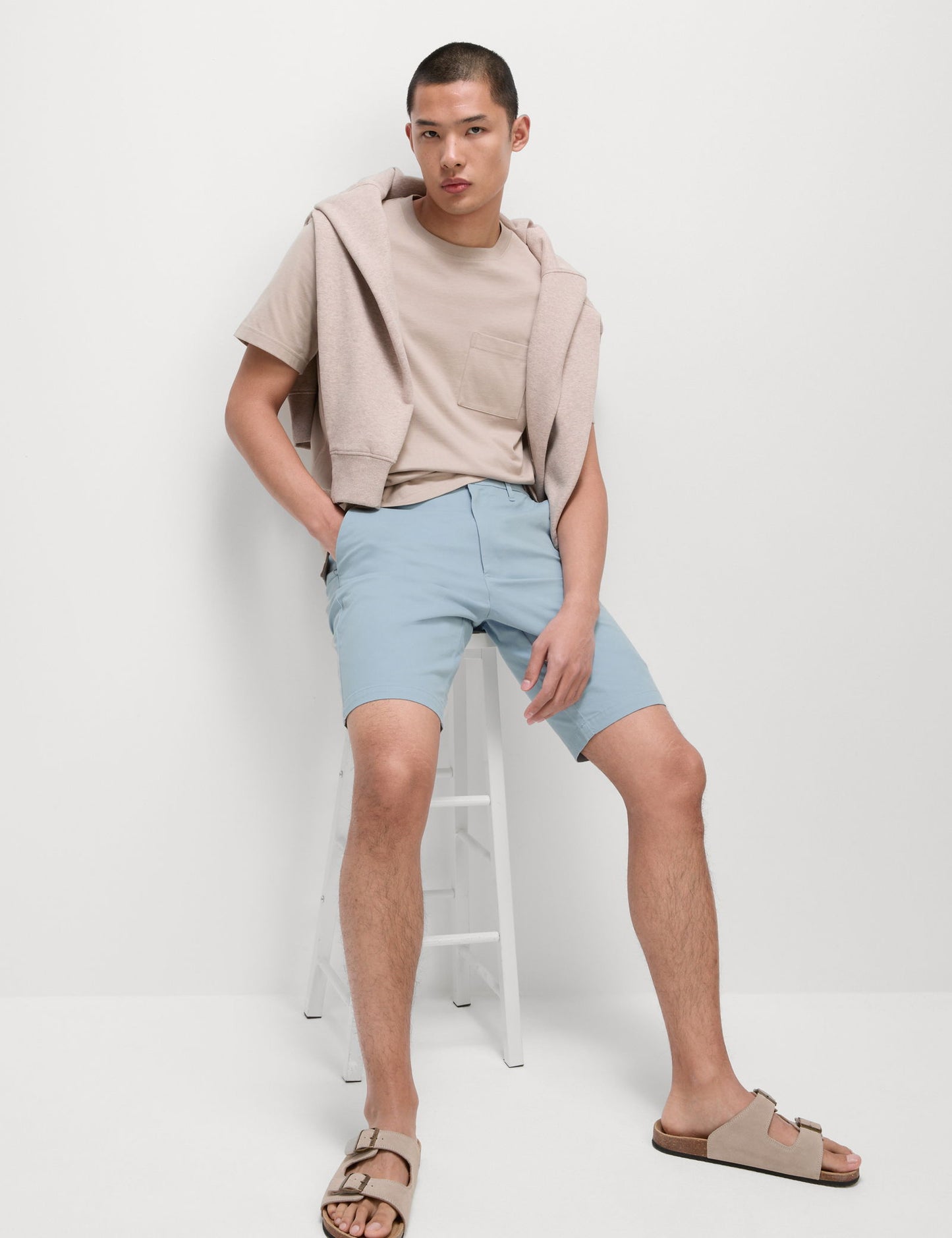 Regular Fit Streç Chino Şort