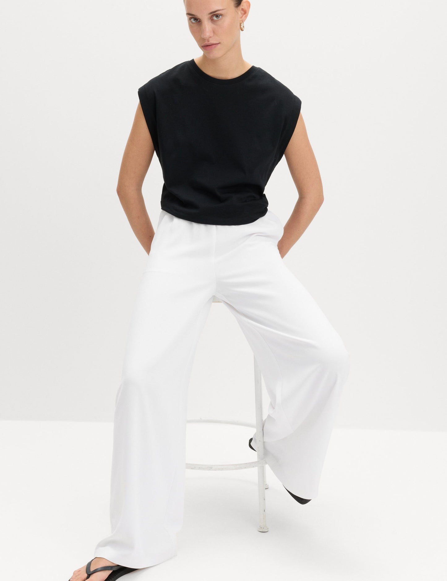 Yüksek Bel Wide Leg Pantolon