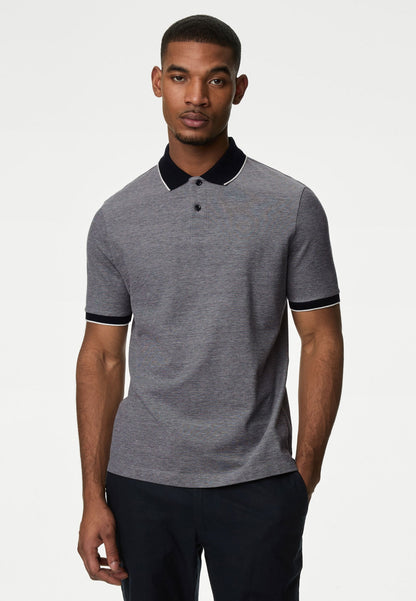 Saf Pamuklu Kısa Kollu Polo Yaka T-shirt