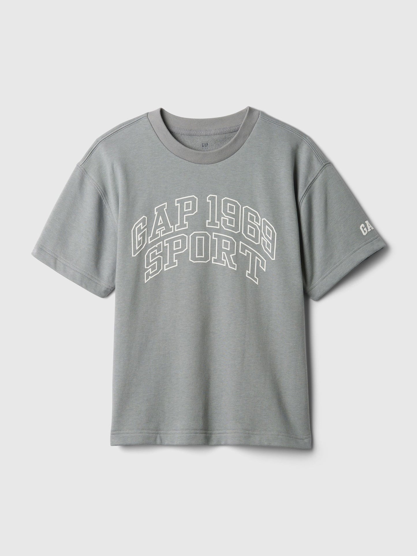 Gri Gap Logo Grafikli Kısa Kollu Sweatshirt