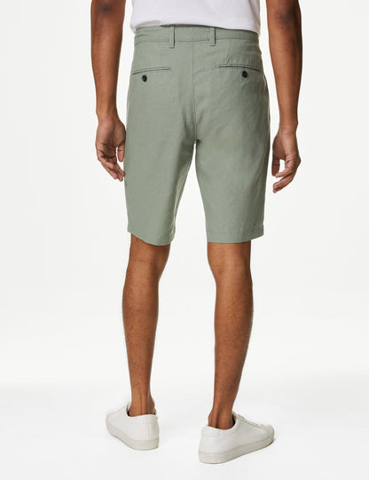 Regular Fit Keten Şort