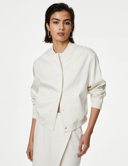 Relaxed Fit Saten Bomber Ceket