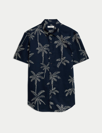 Saf Pamuklu Hawaii Gömleği