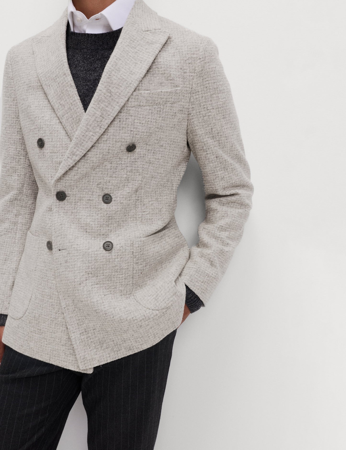 Yün-pamuk Karışımlı Ekose Detaylı Blazer