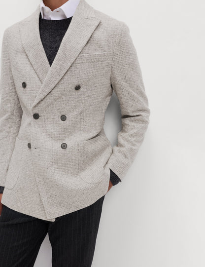 Yün-pamuk Karışımlı Ekose Detaylı Blazer
