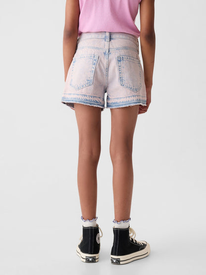 Pembe Düşük Bel Denim Şort
