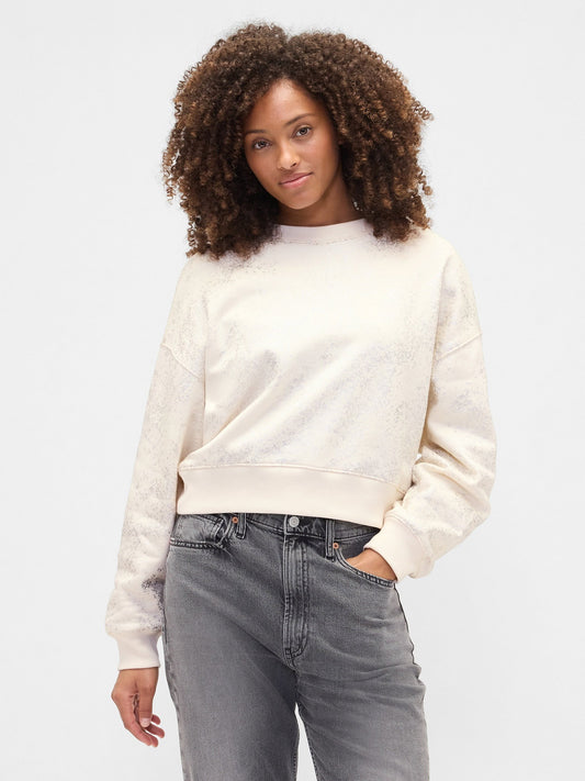 Beyaz Logo Crop Sweatshirt