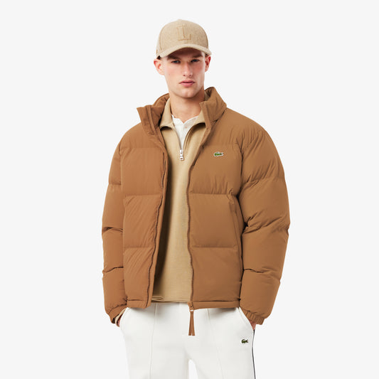 Lacoste Erkek Relaxed Fit Fermuarlı Koyu Kahverengi Mont