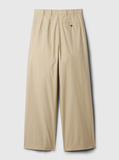 Bej Gap × Dôen High Rise Wide Leg Khaki Pantolon
