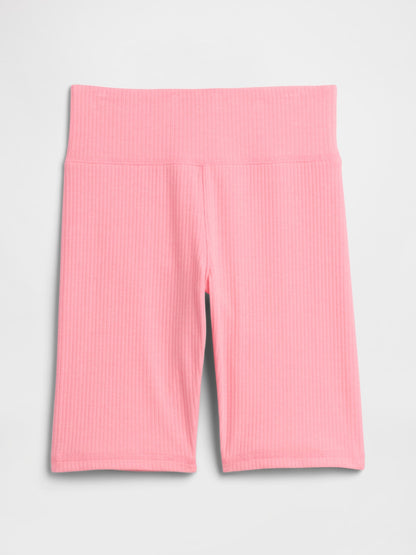 Pembe Pull-on Fitilli Biker Şort