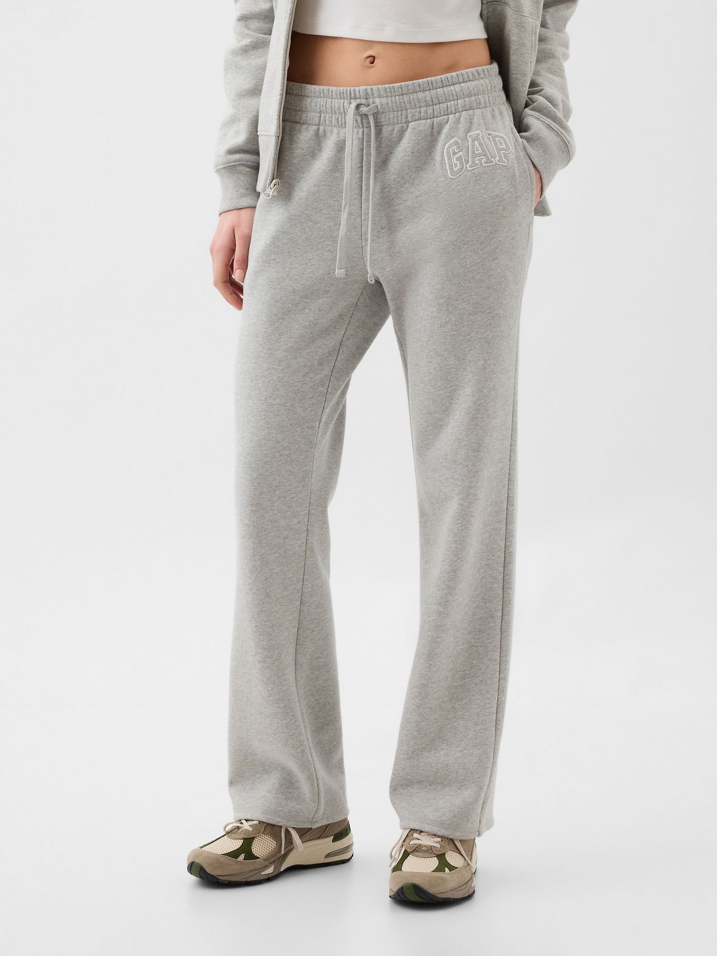 Gri Gap Logo Bootcut Fleece Eşofman Altı