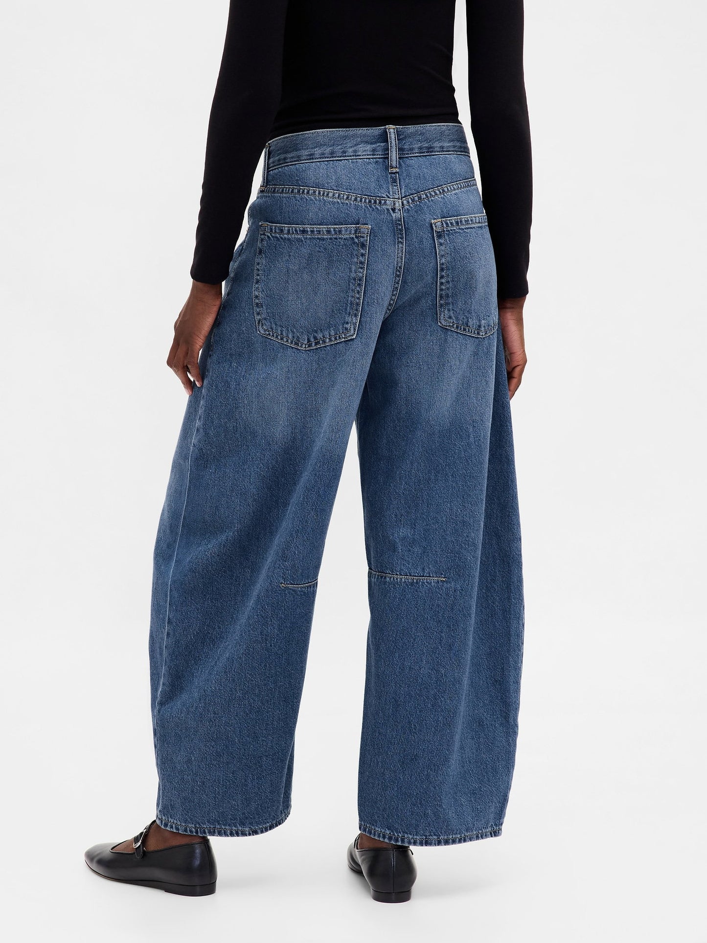Koyu Mavi High Rise Horseshoe Jean Pantolon