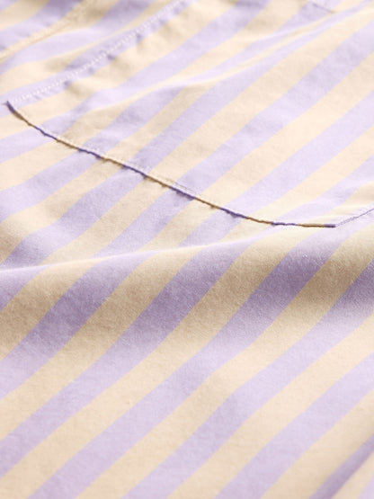 Açık Lila Organik Pamuk Oversize Poplin Gömlek