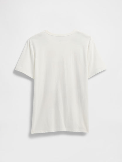 Beyaz Grafik Baskılı T-shirt