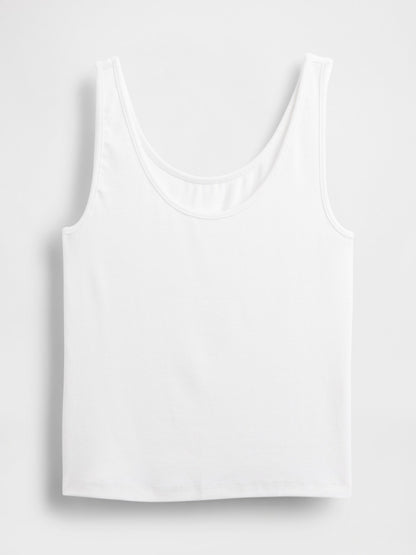 Beyaz Modern Crop Atlet