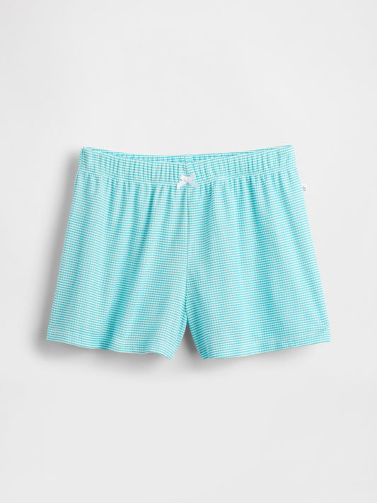 Bebe Mavisi Çocuk Geri Dönüştürülmüş Fitilli Pijama Şortları