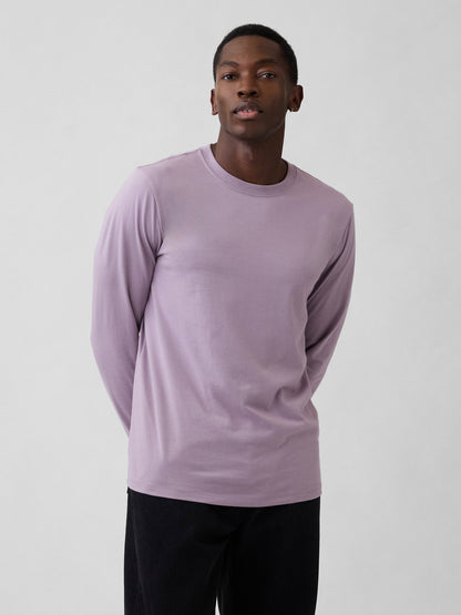 Açık Lila Everyday Soft Bisiklet Yaka T-shirt