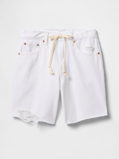 Beyaz 8 Mid Rise '90s Loose Denim Bermuda Şort