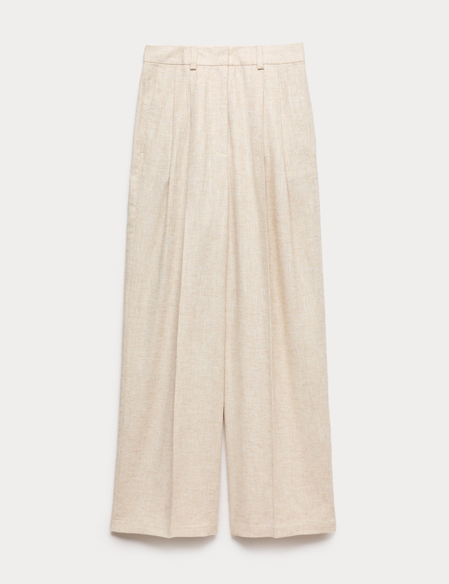 Keten Karışımlı Wide Leg Pantolon